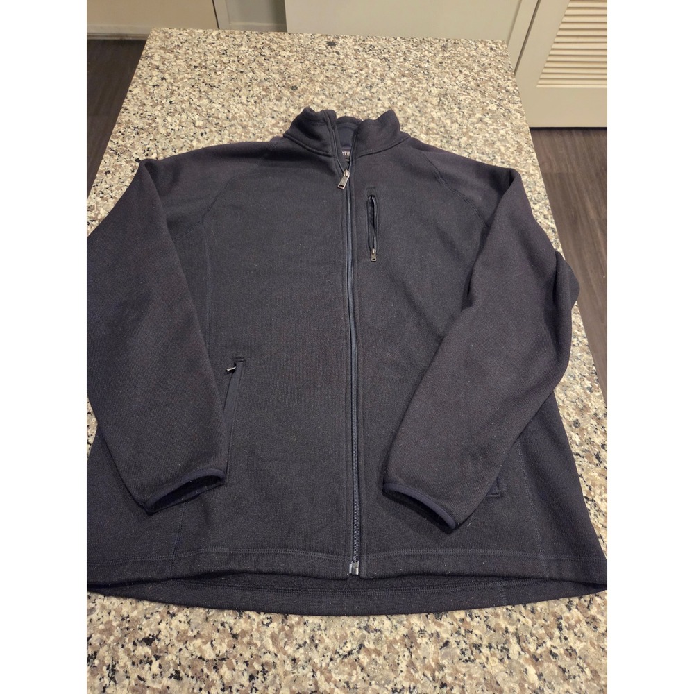 Swiss Tech Fleece Jacket Mens Large Dark Navy Full Zip Mock Neck SM47Y117H